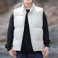 thumbnail image 1 of Zedker Men’s Down Puffer Vest with Zipper Pockets Lightweight Packable Full Zip Up Running Warm Sleeveless Jacket with Pockets Khaki XXXXXL, 1 of 8