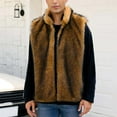thumbnail image 1 of Zedker Men's Faux Fur Coat Plush Warm Winter Furry Jacket, Fashionable Fake Fur Jacket for Men Brown XXXL, 1 of 8