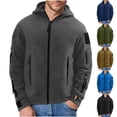 thumbnail image 1 of Zedker Men's Fleece Hooded Jacket Sport Thickened Warm Fleece Hooded Outdoor Adventure Jacket Coats with Multi-Pocket Blue L, 1 of 8