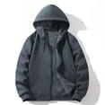 thumbnail image 1 of Zedker Men's Fleece Hoodie Full Zip Sweatshirt Tops Regular Big & Tall Long Sleeve Solid Sweaters Casual Plain with Pockets Dark Gray L, 1 of 9