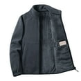 thumbnail image 1 of Zedker Men's Fleece Sherpa Lined Jacket Coat Winter Full Zip Up Long Sleeve Fuzzy Thick Warm Jacket Soft Windproof Outwear Coat with Pockets Dark Gray XXXXL, 1 of 9