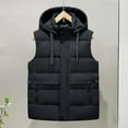 thumbnail image 1 of Zedker Men's Hooded Puffer Vest Winter Warm Sleeveless Jacket Thick Quilted Down Vest Lightweight Insulated Outerwear with Pockets Black L, 1 of 7