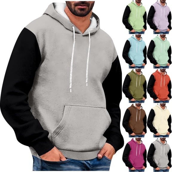 Zedker Men's Hooded Sweatshirts Long Sleeve Winter Hoodies Pullover Sweatshirts with Pockets