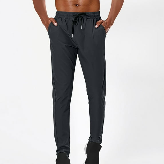 Zedker Men's Jogger Pants Casual Relaxed Fit Lightweight Sweatpants for Men with Pockets (Available in Big & Tall), Plus Size Gray L