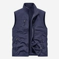 thumbnail image 1 of Zedker Men's Lightweight Puffer Vest Casual Stand Collar Quilted Waistcoat Outdoor Padded Ski and Multi Pockets Fishing Vest top Dark Blue XXXXL, 1 of 7