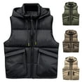thumbnail image 1 of Zedker Men's Lightweight Sleeveless Puffer Vest with Hood Water-Resistant Outdoor Vest Jacket with Pockets Brown XL, 1 of 6