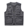 thumbnail image 1 of Zedker Men's Lightweight V-Neck Vest Zippered Casual Sleeveless Jacket for Hiking Travel with Pockets Gray XXXL, 1 of 4