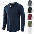 thumbnail image 1 of Zedker Men's Long Sleeve Henley Shirts Cotton 3-Button Fall Casual T-Shirts Solid Color Soft Basic Tops for Men, 1 of 6
