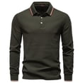 thumbnail image 1 of Zedker Men's Long Sleeve Shirts 3-Button Casual T-Shirts Solid Color Soft Basic Tops Lightweight Pullover Tees Army Green L, 1 of 3