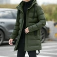 thumbnail image 1 of Zedker Men's Mid Length Down Jacket Long Hooded Padded Puffer Jacket Full Zip Up Windproof Jacket Winter Coat with Pockets Army Green L, 1 of 4