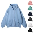 thumbnail image 1 of Zedker Men's Oversized Zip-Up Hoodie Sweatshirt - Casual Streetwear Pullover with Drop Shoulder Design, Kangaroo Pocket, 1 of 5