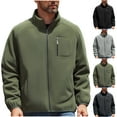 thumbnail image 1 of Zedker Men's Polar Fleece Jacket Lightweight Full Zip Jackets Outdoor Hiking Casual Soft Warm Coat With Pockets Green L, 1 of 10