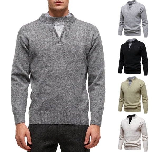 Zedker Men's Quarter Cardigan Sweater Pullover Pure Cotton Long Sleeve Sweater Lightweight Casual Knitwear sweaters Beige L