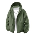 thumbnail image 1 of Zedker Men's Running Jacket Waterproof Windproof Hoodie Lightweight Full Zip Jackets Breathable Workout Jacket Outdoor Sportswear with Pockets Army Green L, 1 of 3