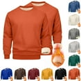 thumbnail image 1 of Zedker Men's Sherpa Lined Sweatshirts Fleece Pullover Basic Tops Warm Crewneck Winter Sweatshirt for Men, 1 of 9