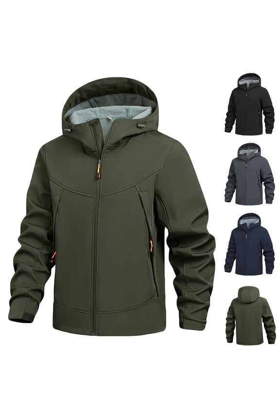 Men's Ski Coats Waterproof Winter Jacket Snow Coat Windproof Hooded with Inner Warm Fleece Coats for Men Green S