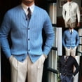 thumbnail image 1 of Zedker Men's Sweater Knitted Ribbed V Neck Sweater Cardigan Button Up Regular Fit Sweater Ribbed Long Sleeve Casual Sweaters Black L, 1 of 5