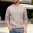thumbnail image 1 of Zedker Men's Sweaters Casual Crewneck Long Sleeve Shirts for Men, Comfy Slimmer Pullover Knitter Fall and Winter Thermal Tops,Beige,L, 1 of 6
