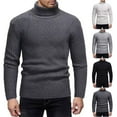 thumbnail image 1 of Zedker Men's Turtleneck Sweaters Winter Warmth Crewneck Pullover Sweater Casual Cable Knit Comfort Heavy Long Sleeve Sweaters Gray M, 1 of 5