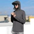 thumbnail image 1 of Zedker Men's UPF 50+ Sun Protection Hooded Shirt with Integrated Face Cover Long Sleeve Lightweight Shirts Black L, 1 of 4