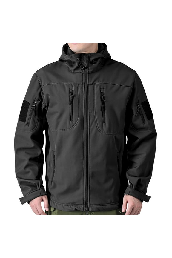 Men's Waterproof Ski Snow Jacket Winter Windproof Rain Coat with Pockets Black XXXL