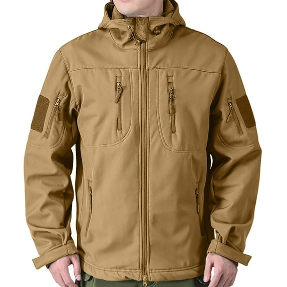 Zedker Men's Waterproof Ski Snow Jacket Winter Windproof Rain Coat with Pockets Khaki M