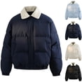 thumbnail image 1 of Zedker Men’s Winter Puffer Jacket Winter Warm Thicken Down Coat Zip Up Fleece Collar Thick Insulated Quilted Outerwear Blue L, 1 of 6
