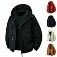 thumbnail image 1 of Zedker Men's Winter Warm Coat Puffer Jacket Thicken Warm Padded Winter Hood Coat Hood with Multi Pockets Brown XXL, 1 of 8