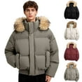 thumbnail image 1 of Zedker Men's Winter Warm Coat Puffer Jacket Waterproof Insulation Hooded Jacket with Detachable Faux Fur Hood Black Black L, 1 of 9