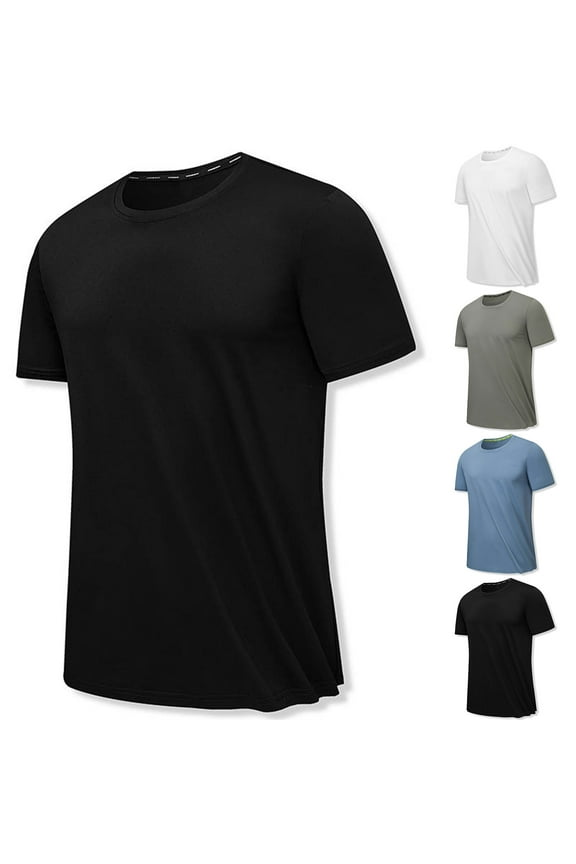 Mens Athletic Shirts Activewear Sport Moisture Wicking Tops Running Gym Quick Dry Short Sleeve Workout T Shirts