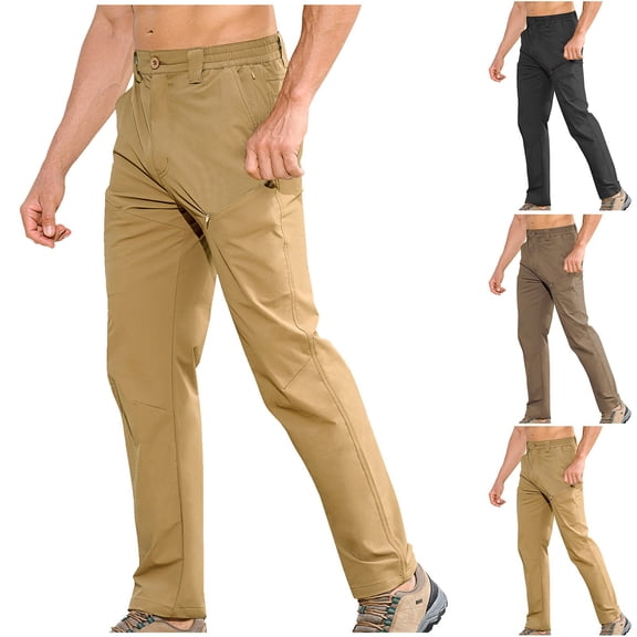 Zedker Mens Convertible Hiking Cargo Pants For Men Outdoor Quick Dry Zip Off Trousers Lightweight Fishing Pant with Multi Pockets Beige L