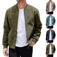thumbnail image 1 of Zedker Mens Faux Suede Leather Jacket Lightweight Casual Solid Bomber Jacket Water Resistant Windbreaker Outwear Green L, 1 of 9