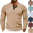 thumbnail image 1 of Zedker Mens Henley Shirts Long Sleeve Casual Button T-Shirt Classic Basic Cotton Lightweight Stylish Pullover Tees, 1 of 9