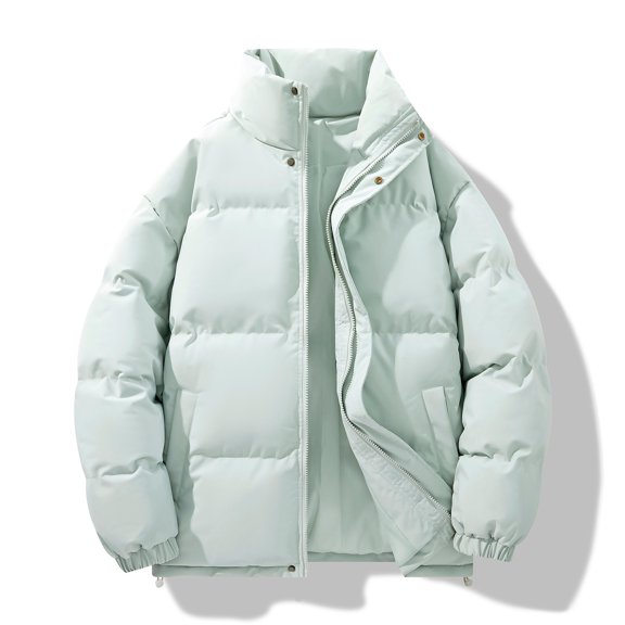 Zedker Mens Puffer Jacket Full Zip Warm Jacket Windproof Water Resist Jackets Winter Warm Coat Mint Green XXL