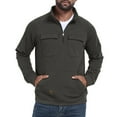thumbnail image 1 of Zedker Mens Pullover Sweatshirt Mock Neck 1/4 Zip Polo Sweater Long Sleeve Quilted Plain Pullover with Pockets Gray XXL, 1 of 4