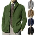 thumbnail image 1 of Zedker Mens Shawl Collar Cardigan Sweaters Button Down Cable Knitted Loose Fit Knitwear Open Front Sweaters Winter Outwear Brown XL, 1 of 7