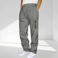 thumbnail image 1 of Zedker Mens Sweatpants with Multi Pockets Casual Straight-Leg Elastic Waist Drawstring Thermal Pants for Fall and Winter,Dark Gray,L, 1 of 6