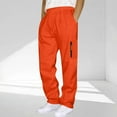 thumbnail image 1 of Zedker Mens Sweatpants with Multi Pockets Casual Straight-Leg Elastic Waist Drawstring Thermal Pants for Fall and Winter,Orange,M, 1 of 6