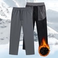 thumbnail image 1 of Zedker Mens Waterproof Snow Ski Pants Winter Warm Fleece Snowboard Pants Elastic Waist Outdoor Hiking Pants with Pockets,Plus Size Gray XXXXXL, 1 of 7