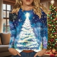 thumbnail image 1 of Zedker Merry Christmas Sweaters for Women Faux Fur V Neck Sweatshirts Xmas Graphic Pullover,Plus Size Blue XXL, 1 of 1