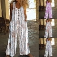 thumbnail image 1 of Zedker One Piece Jumpsuits for Women Bohemian Button Wide Leg Overalls Summer Rompers Beach Vacation Jumpers With Pockets 2026 BrownM, 1 of 8
