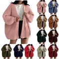 thumbnail image 1 of Zedker Oversized Cardigan Sweaters For Women 2025 Fall Long Lantern Sleeve Knit Open Front Lightweight Sweater Red L, 1 of 6