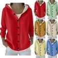 thumbnail image 1 of Zedker Oversized Hooded Sweaters For Women Long Sleeve Button Down Jackets Ribbed Knit Coats Brown S, 1 of 7