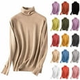 thumbnail image 1 of Zedker Oversized Turtleneck Sweaters For Women Long Sleeve Chunky Knit Pullover Tops Basic Thermal Shirts Winter Clothes Red XXL, 1 of 8