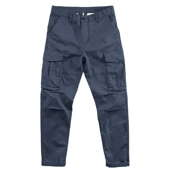 Zedker Pants for Women Basic Stretch Twill Jogger Casual High Waist Y2k Straight Wide Leg, Plus Size Navy XL