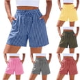 thumbnail image 1 of Zedker Pants for Women Boxer Shorts Comfy Drawstring Pajama Bottom Plaid Casual Pants with Pockets Blue L, 1 of 6