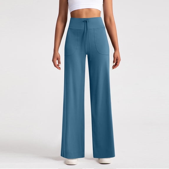 Zedker Pants for Women High Waisted Corduroy Wide Leg Fall Business Casual Elastic Waist with Pockets, Plus Size Navy S