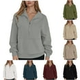 thumbnail image 1 of Zedker Plus Size Sweatshirts for Women Pockets Half Zip Pullover Long Sleeve Oversized Y2K Clothes Pullover Fall Tops, 1 of 6