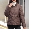thumbnail image 1 of Zedker Puffer Jacket for Women Oversized Coats Winter Padded Down Jackets Zip Up Outerwear,Plus Size CoffeeL, 1 of 6
