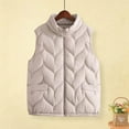 thumbnail image 1 of Zedker Puffer Vest Women Sleeveless Lightweight Packable Cotton Vest with Pocket,Plus Size WhiteXXXXL, 1 of 3